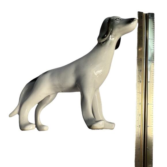 VTG Porcelain Pointer Hunting Dog White Black Patches Collectible 8 X 5 X 2 Inch - Picture 15 of 16